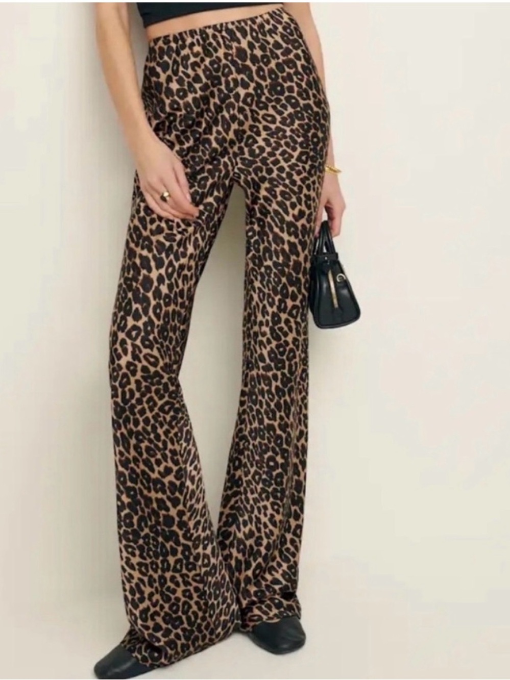 Reformation Leopard-Print Wide Leg Pants - Brown & Black